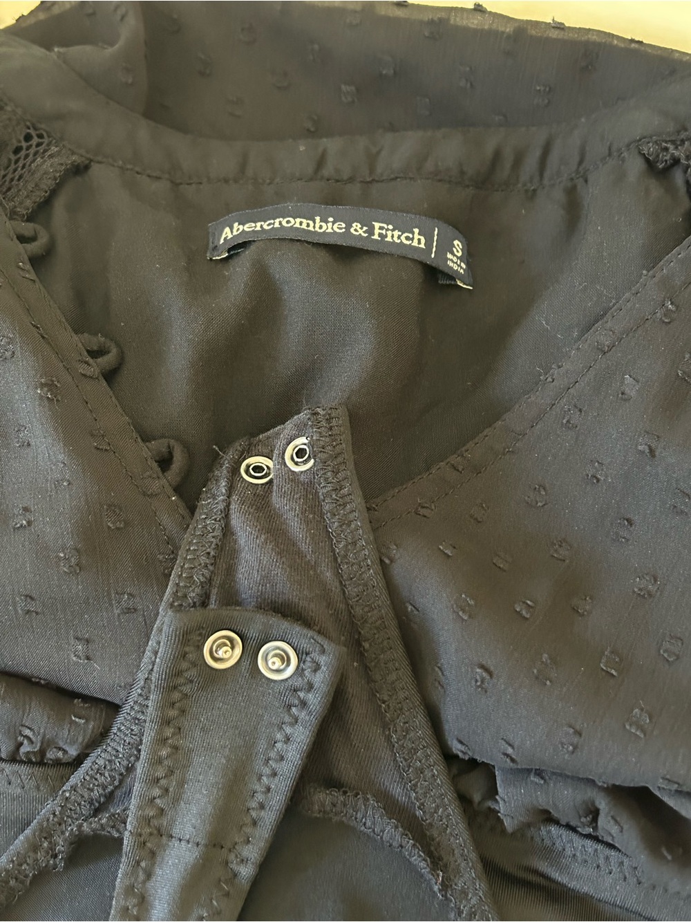 Abercrombie & Fitch Swiss Dot Romantic Long Sleeve Bodysuit|Coquette| Size S - Picture 9 of 11